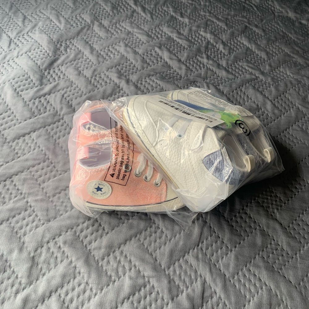 Baby’s Pink and White Sneakers